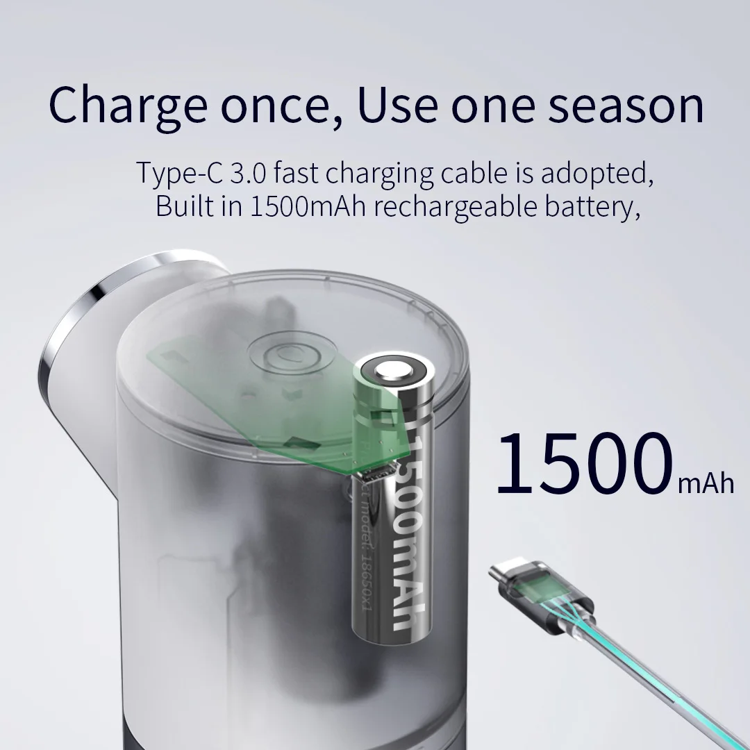 最高の自動石鹸ハンドサニタイザーディスペンサー 320ml 充電式ハンドウォッシングマシン 室温とバッテリー表示付き