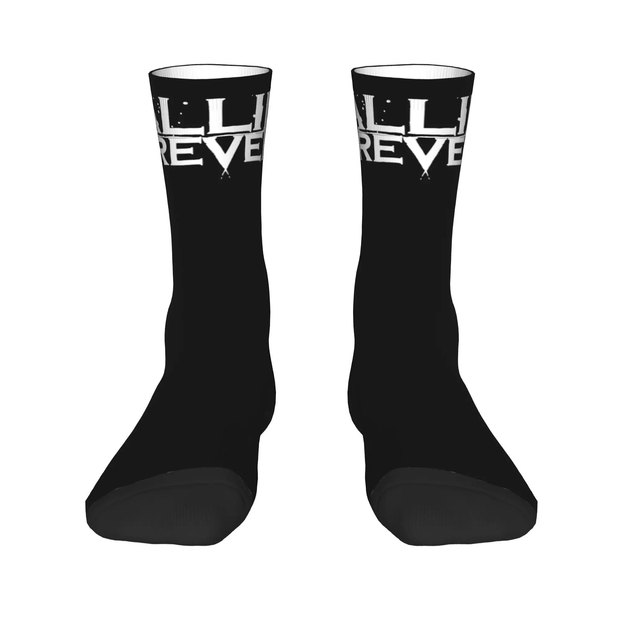 Falling In Reverse Rock Band Logo Crew Socks for Women Men All Seasons Metalcore Cute Middle Tube Socks Sweat Absorbing