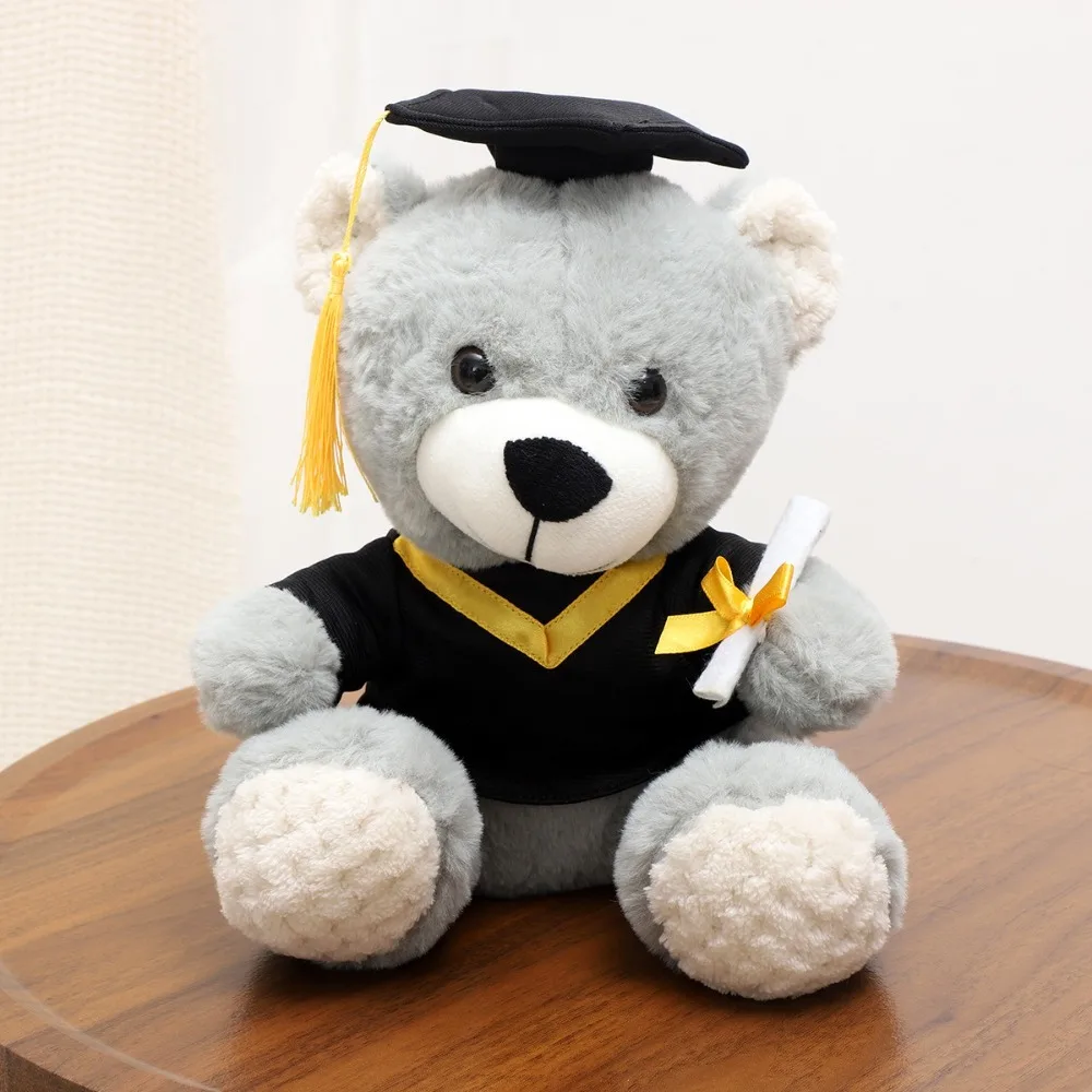 New 25cm Graduation Bear Dr. Hat Soft Sitting Bear Doctor Bear Graduation Gift