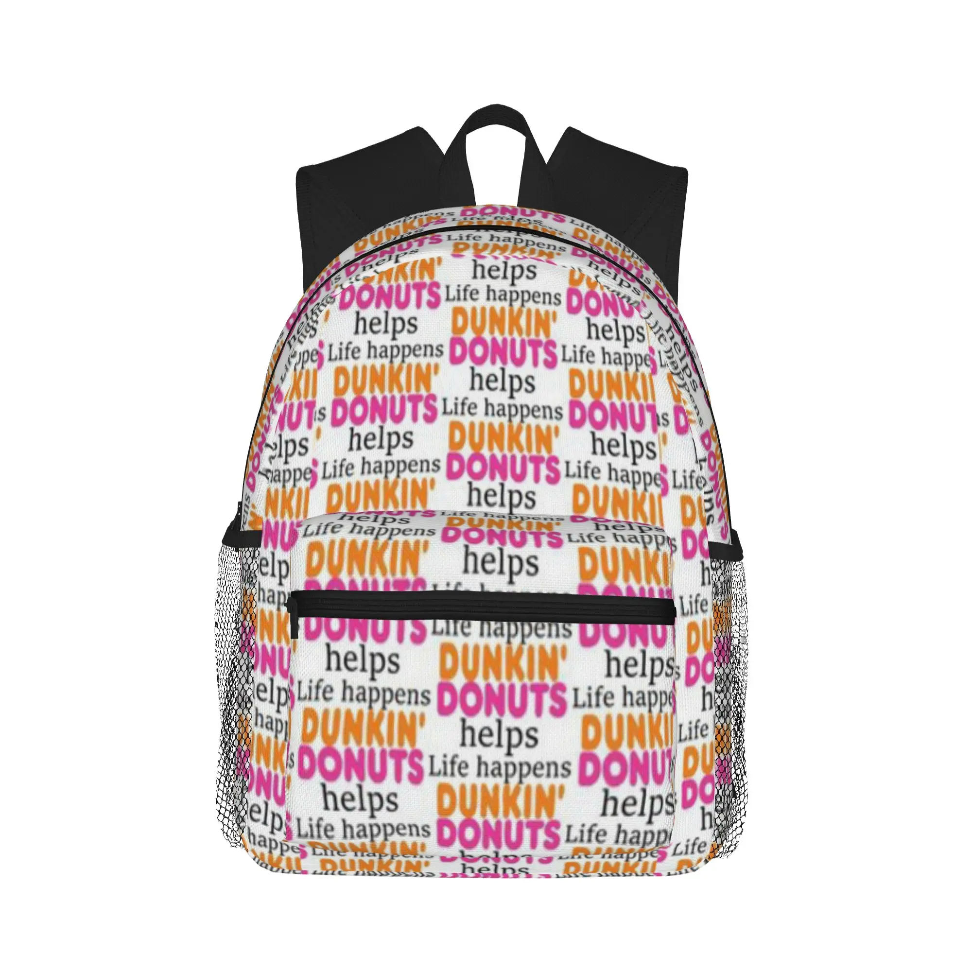 

Life Happens Dunkin Donuts Helps Casual Backpack for Students and Adults Female bags