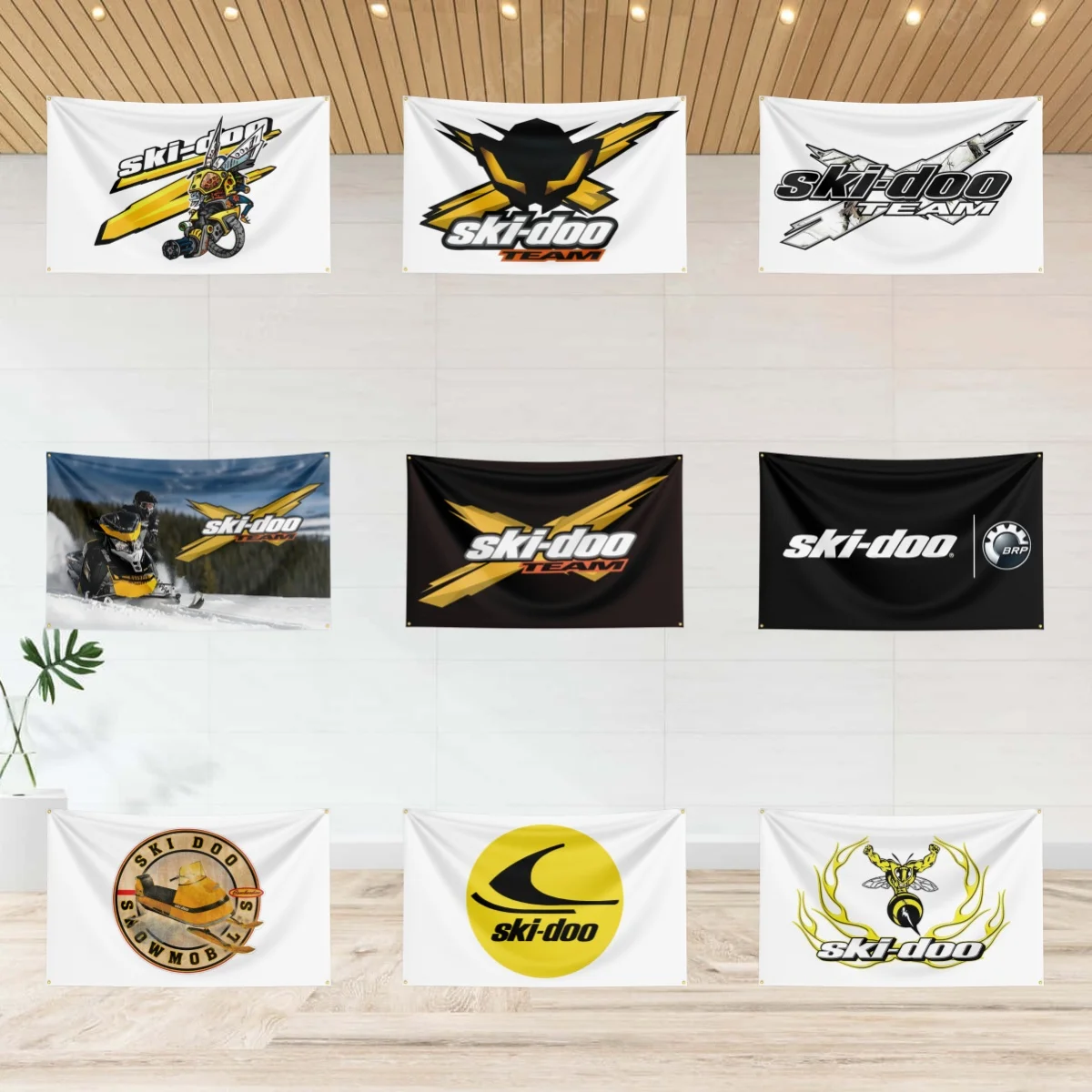 

3x5 Ft BRP Motorcycle-SKI-DOO Flag Polyester Printed Cars Flags Banner Tapestry for Room Garage Decor