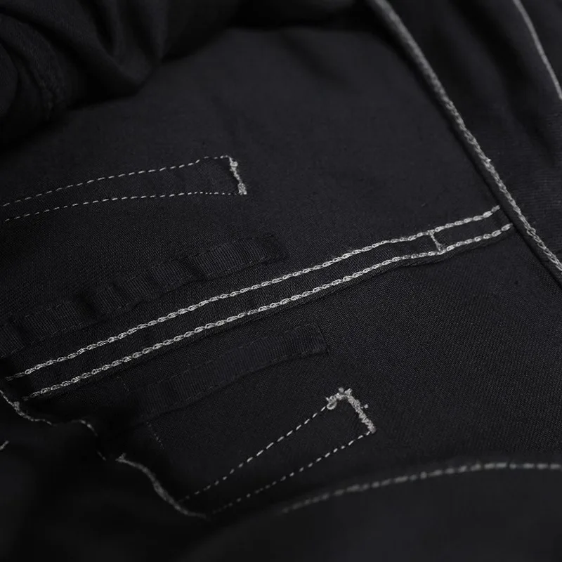 Dark Basic Black RO Men's Micro Flared Jeans Pants Floor Length Flared Pants European and American High Street Casual Pants