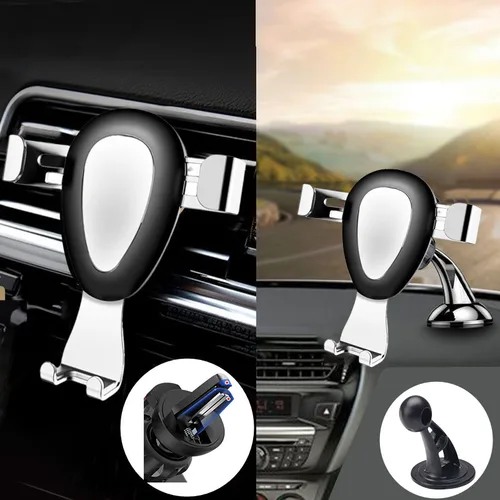 Imagen 2 del producto Soporte de Metal para coche, soporte Universal para teléfono móvil, con Clip para ventilación de aire, para interior de coche