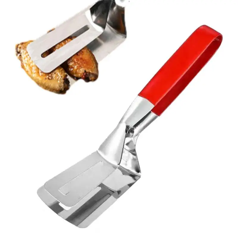 Roestvrijstalen Voedsel Flipping Steak Clips Multifunctionele Kooktang Dubbelzijdige Spatel Tang Clip Biefstuk