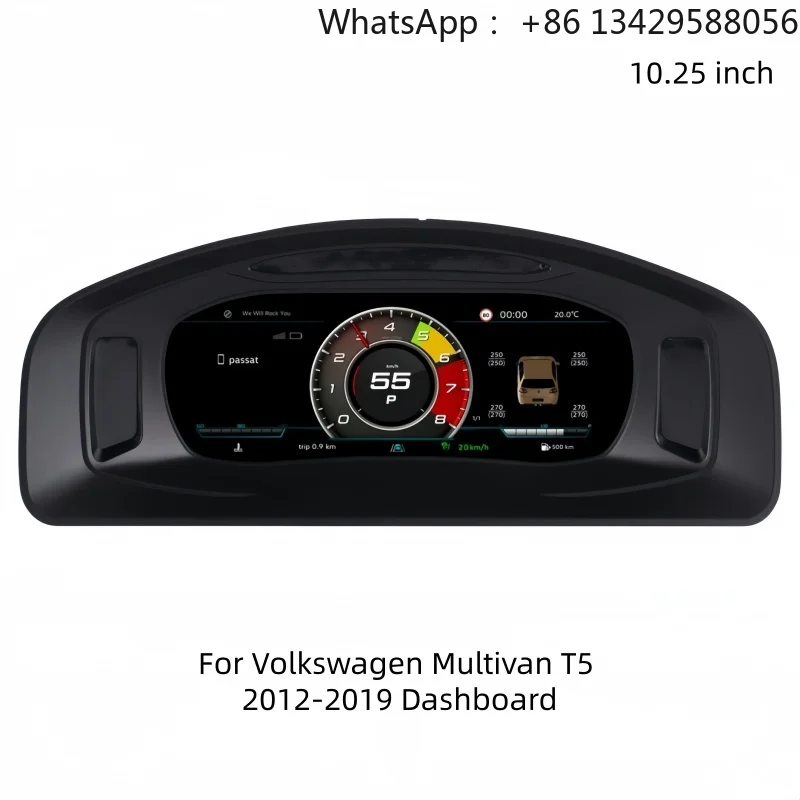 For VW Multivan T5 2012-2019 Car Upgrade Linux System LCD Dashboard Auto Speedometer Car Digital Cluster Virtual Cockpit