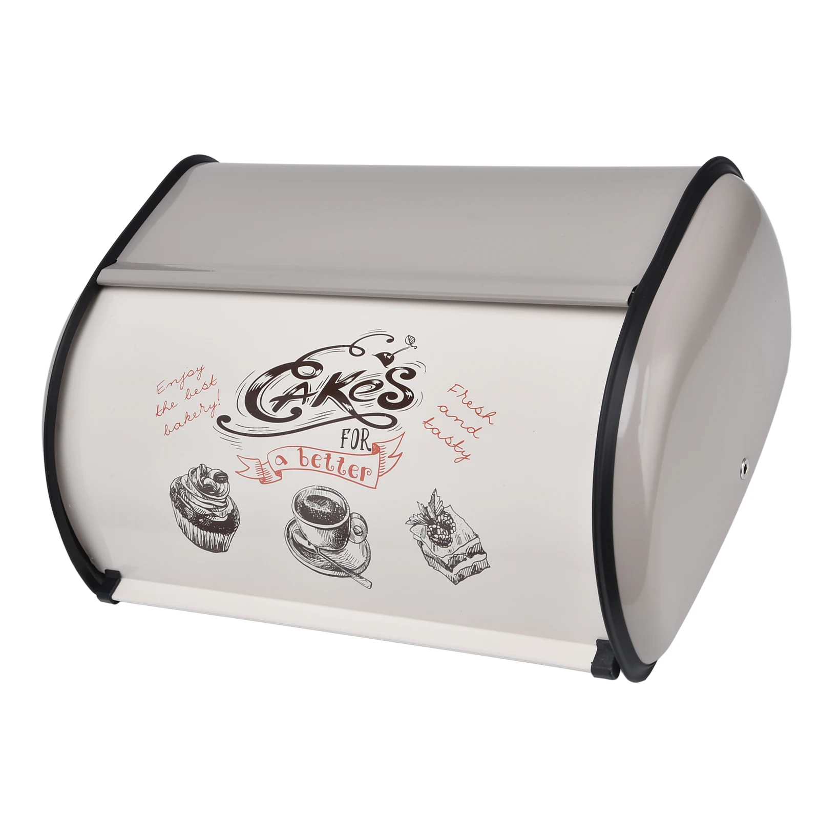 Bread Box Bin Large Capacity Cute Pattern Roll Top Door Bread Storage Bread Holder for Household Bakery