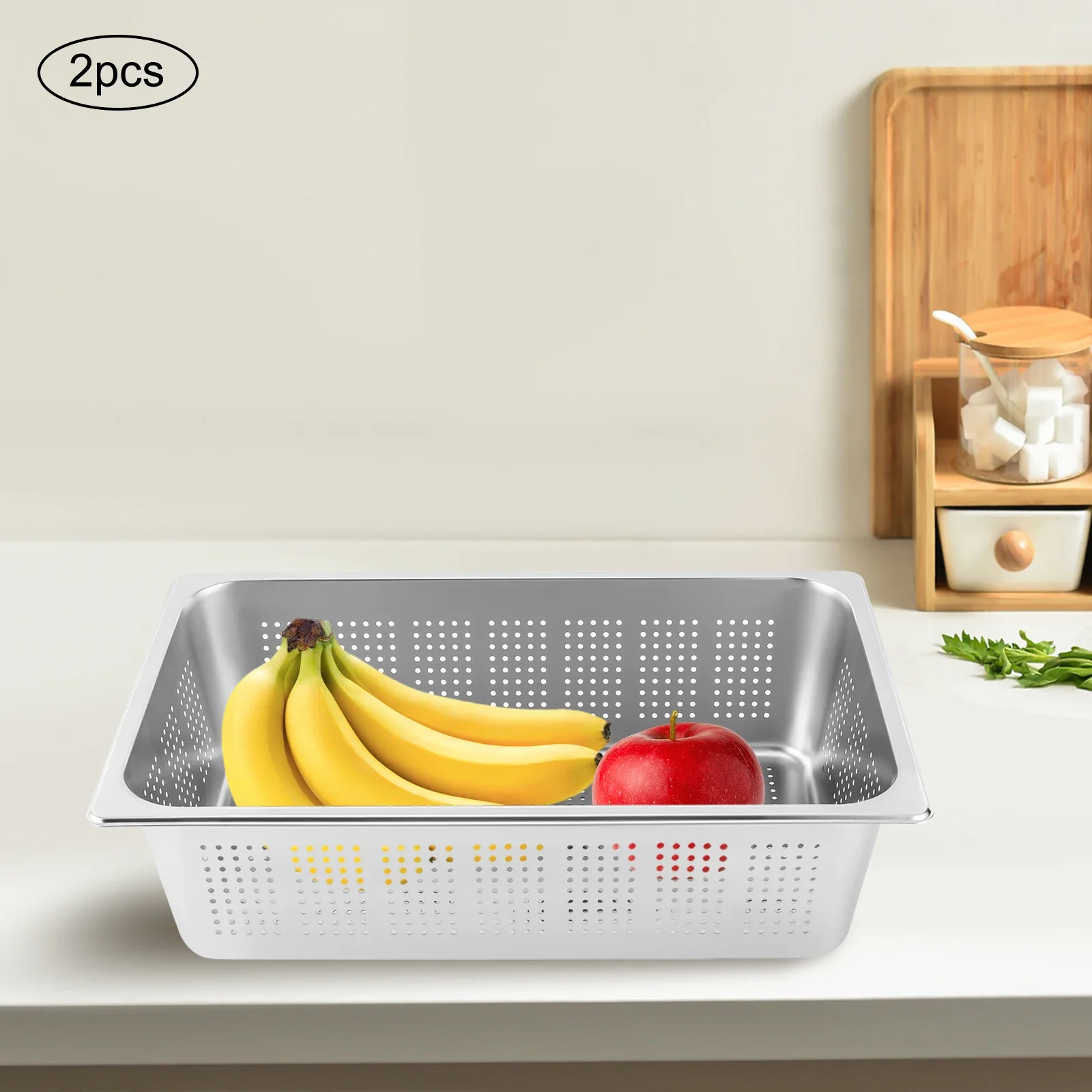 

Pack of 2 Perforated Stainless Steel Steam Table Pans – Anti-Jam Design