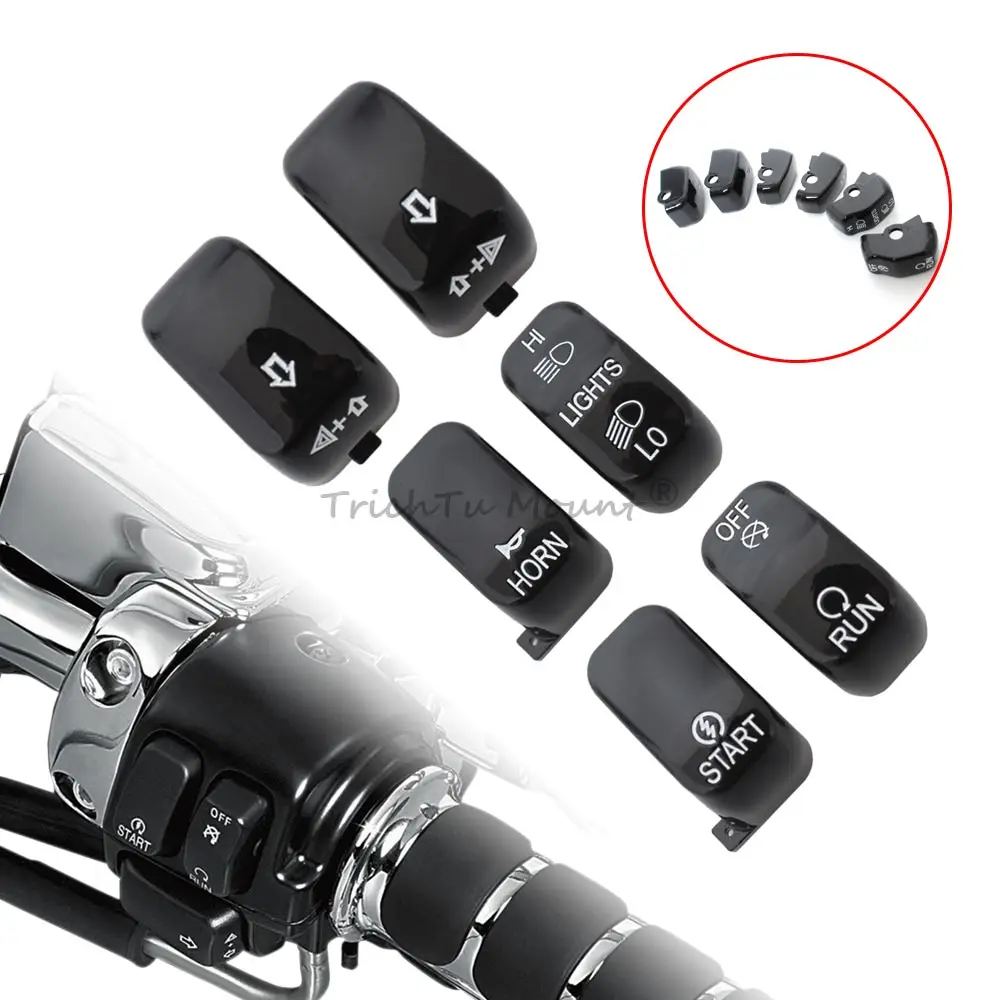 

Motorcycle Black Hand Control Button Switch Housing Cap Cover For Harley Softail Dyna Fat Boy Sportster 883 1200 V-Rod Road King