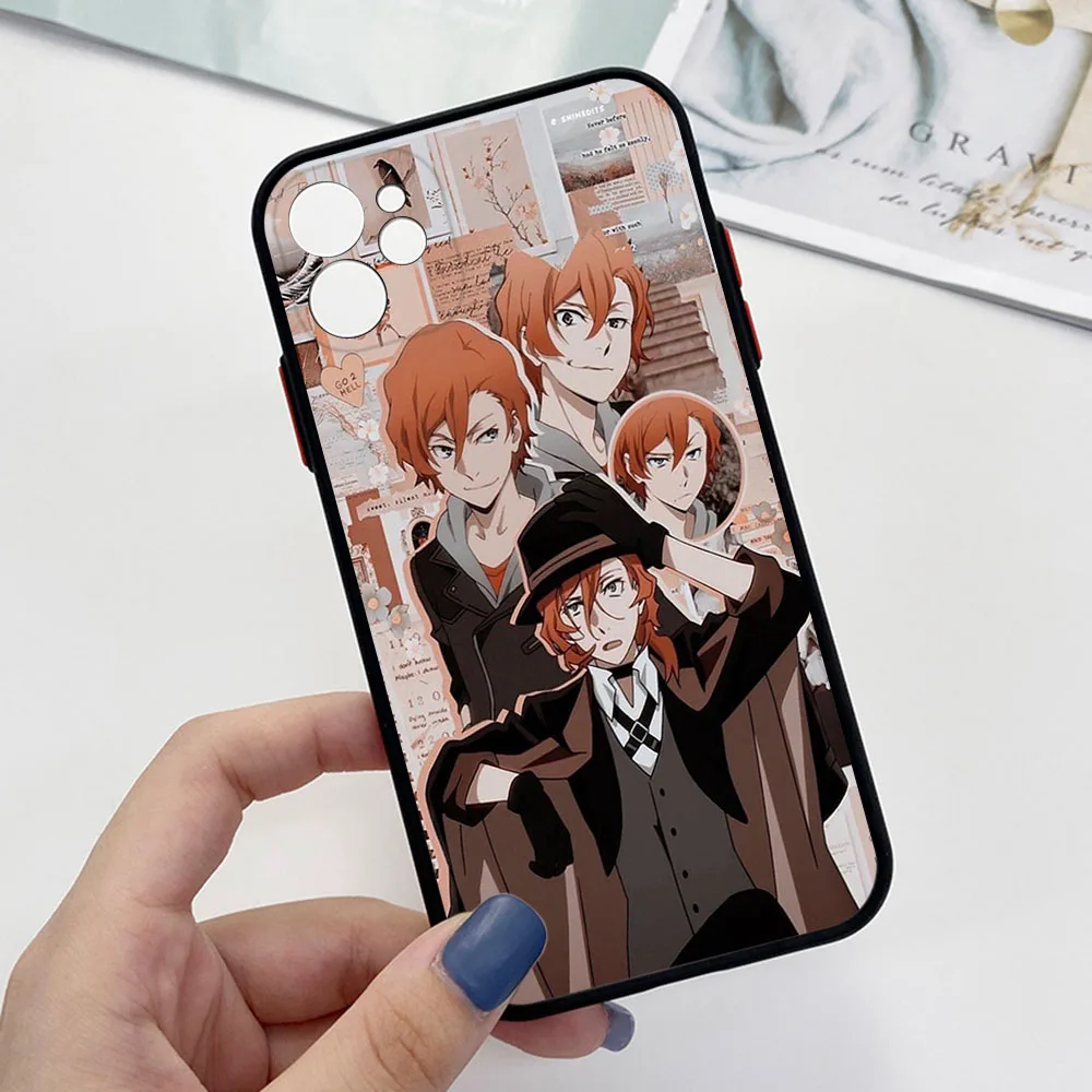 New Trend Anime Bungou Stray Dogs Phone Case For iPhone 16 15 14 11 12 13 Pro Max Mini X XR XS 7 8 Plus SE Translucent Cover