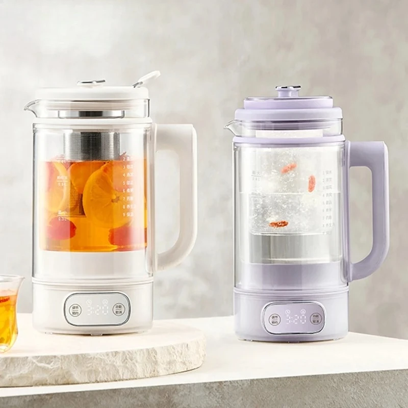 Health Pot 0.8L Electric Kettle Multifunctional Mini Insulated Water Boiler Portable Kettle with Stew Pot and Tea Drain