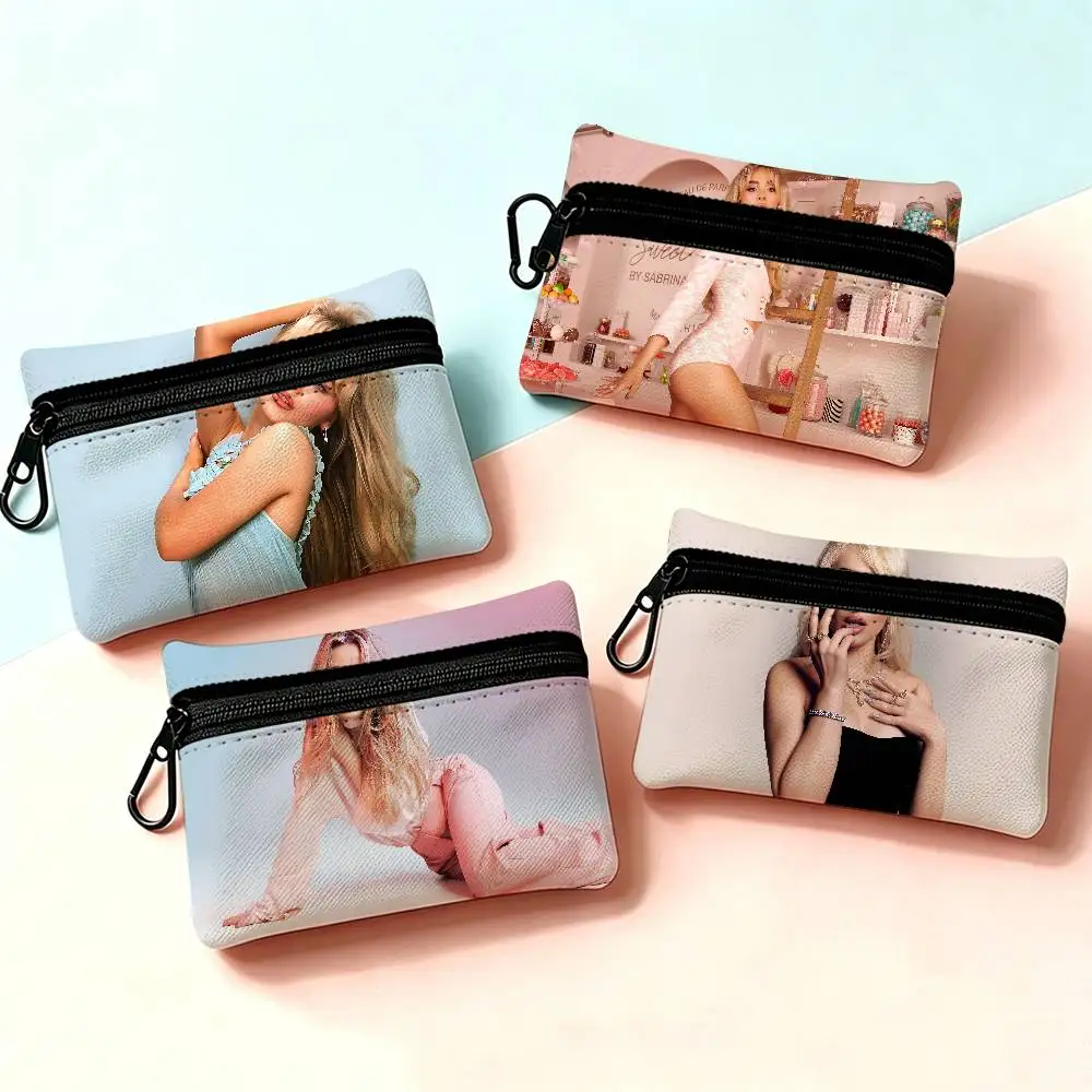 E-Espresso S-Sabrina Sweet Oxford Fabric Zipper Pouch Lightweight Hanging Coin Wallet For Coins ID Cards Keys Lipstick Earbuds