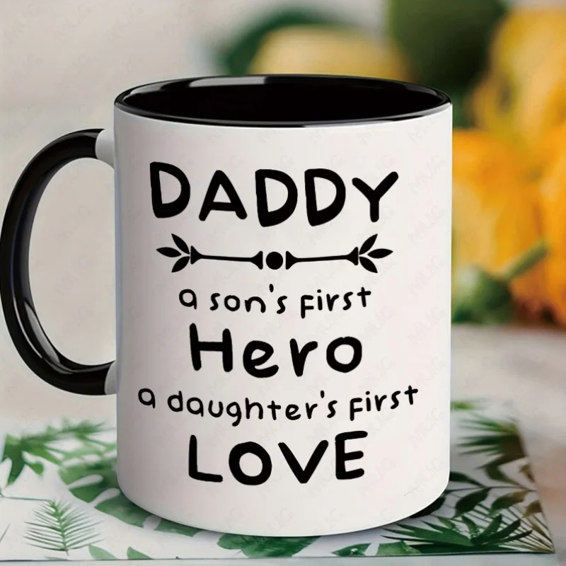 This 11Oz Ceramic Mug For Dads Is Perfect For Enjoying Hot Or Cold Beverages Like Tea, Coffee, Or Milk. It Features The Heartfel
