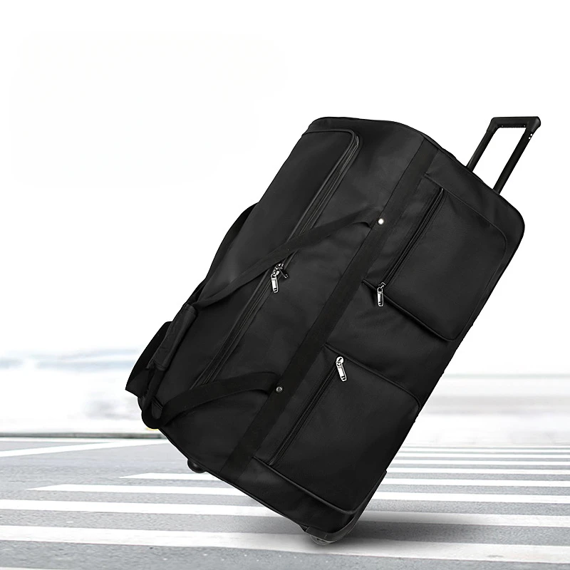 Large Capacity Trolley Bag Wheeled Travel Suitcase Bag Oxford Waterproof Rolling Luggage Lightweight Foldable Hand Luggage