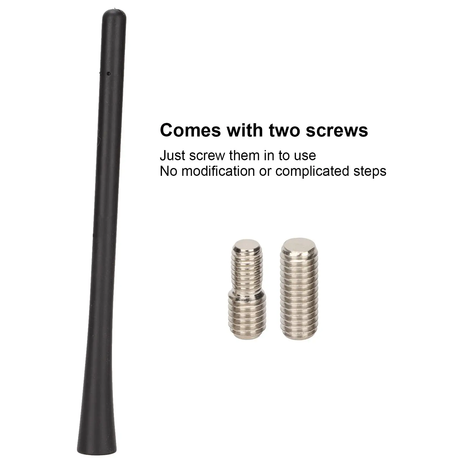 Motorcycle Short Antenna Mast 675 Inch Screw in Rubber Shape Memory Replacement Compatible with Most Bikes
