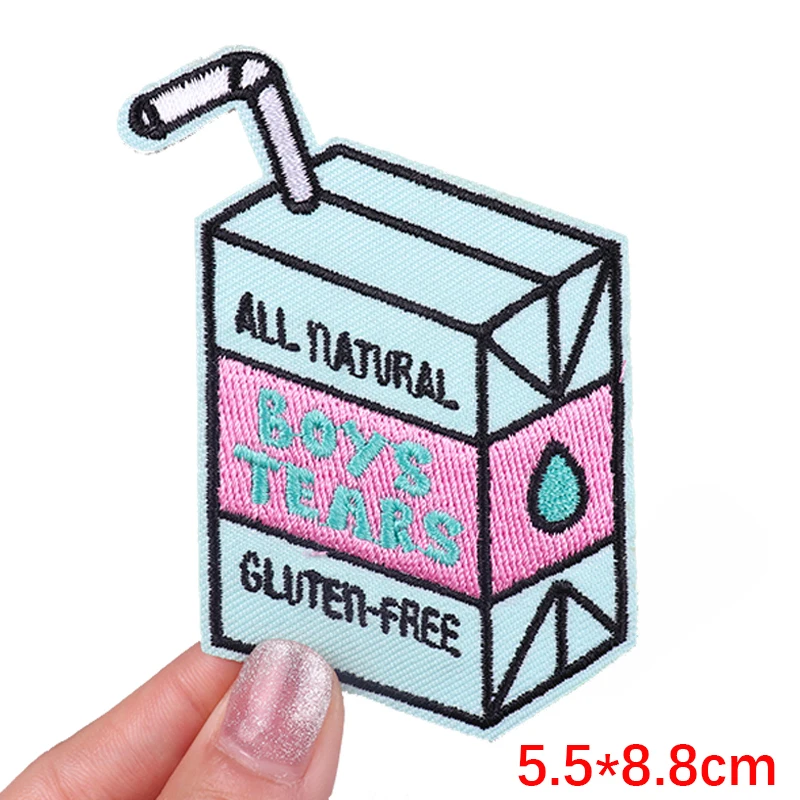 Getränke flaschen/Tasse Stickerei Patch Cartoon Patch gestickte Patches auf Kleidung Bügeleisen auf Patches für Kleidung DIY Näh aufkleber – Detail 6