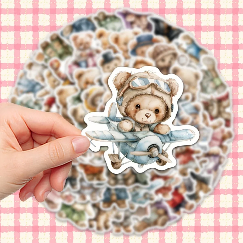 

55pcs lovely teddy bear decorative stickers for laptop tablet refrigerator diary handbook notebook cell phone case skateboard