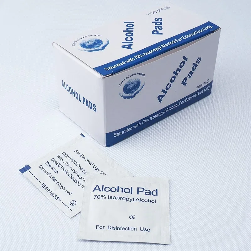 Portable Alcohol Swabs Individually Packaged Earring Disinfection Wiping Cleaning Swabs 70% Alcohol Mobile Phone Cleaning Swabs