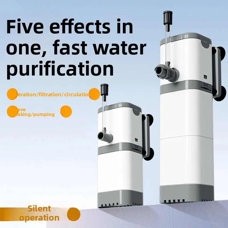 Ultra-leiser Innenfilter für Aquarien – 5-in-1 Sauerstoff- und Zirkulationspumpe, kleine Nano-Wasserfallfilter für Betta und Garnelen