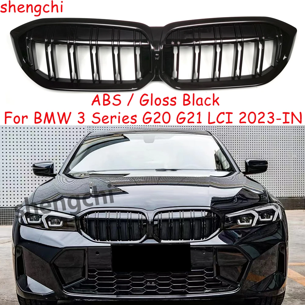 G20 G21 LCI ABS Glossy Black Front Bumper Grille For BMW 3 Series G20 G21 LCI 318i 320i 330i M340i M340d Racing Grills 2023+