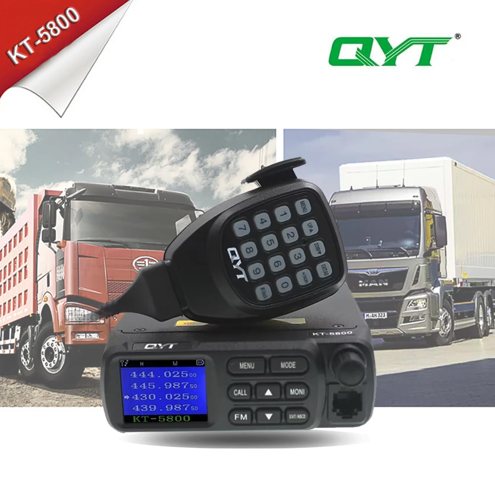 QYT KT-5800 18-36v UHF 400-480MHz 25W mobil Radio Ham Transceiver truk seluler KT5800 Radio kendaraan