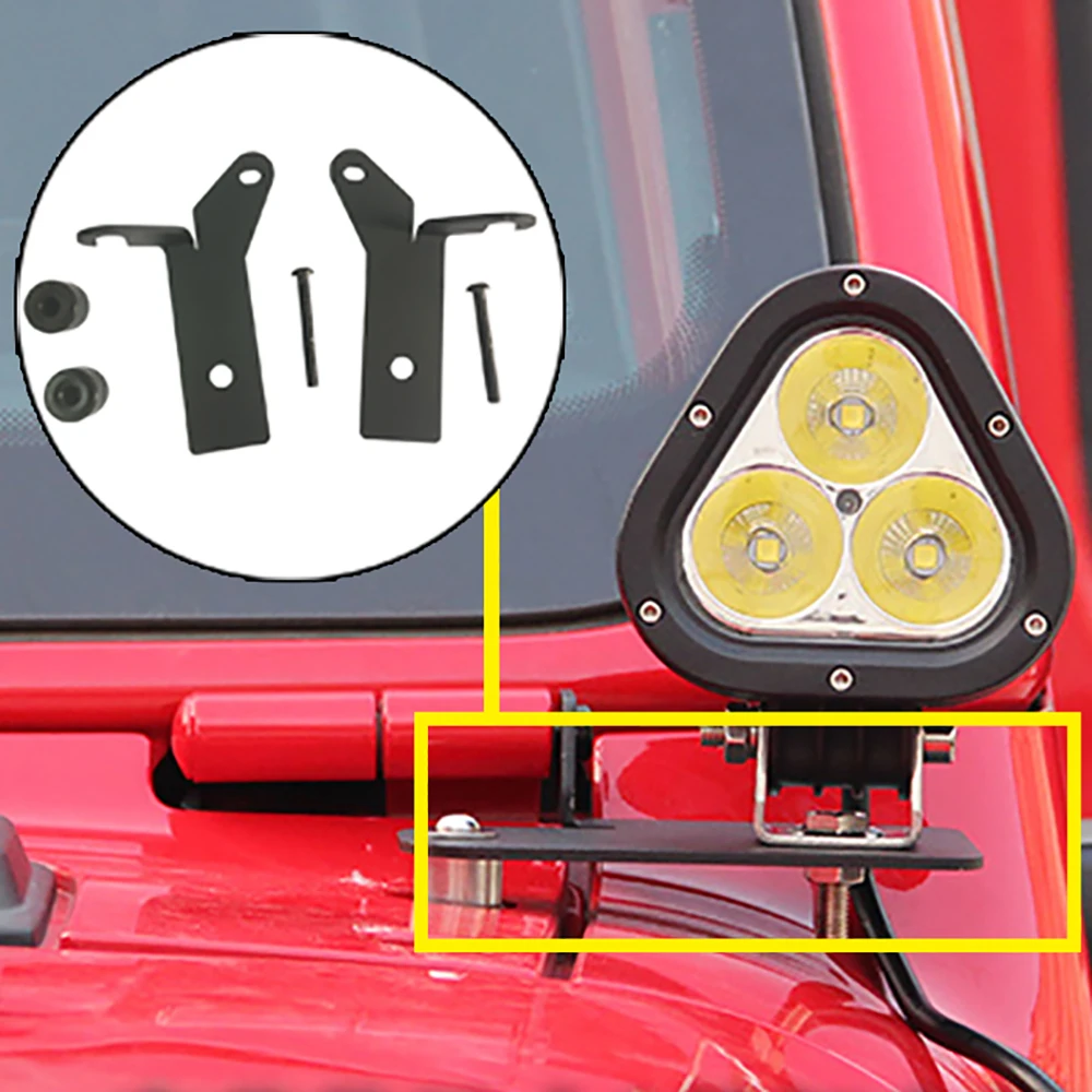 Кронштейн крепления на переднюю стойку Lantsun JL1203, стальной, для Jeep Wrangler JL 2018+