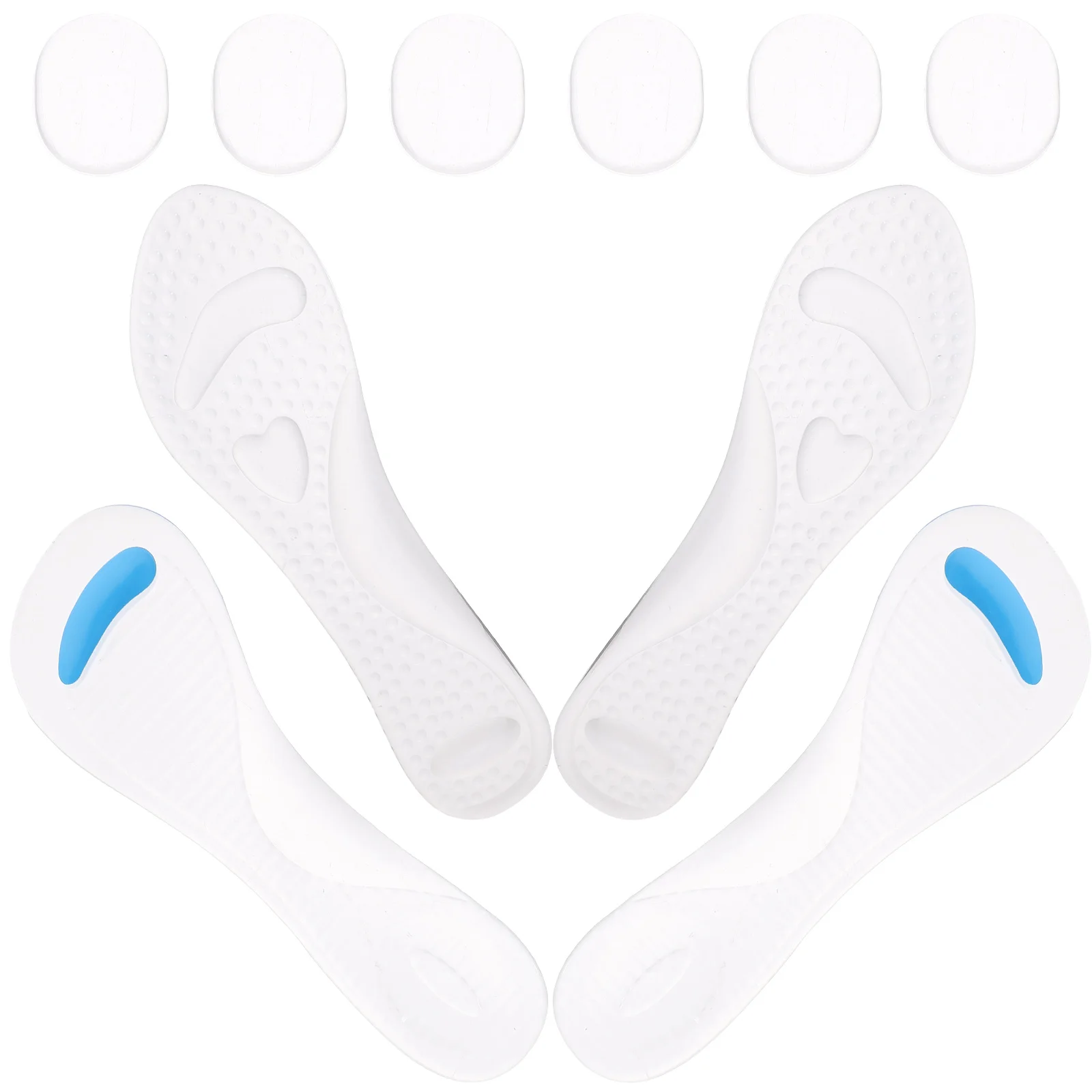 

10pcs High Heel Insoles Gel Cushion Inserts Seven Point Transparent Women Comfort Pads Breathable Protectors Shoe