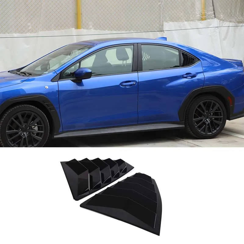 

For Subaru WRX S4 STI VB 2021-2023 Car Rear Window Triangle Shutter Sticker Cover Trim ABS Piano Black Car Accessrories