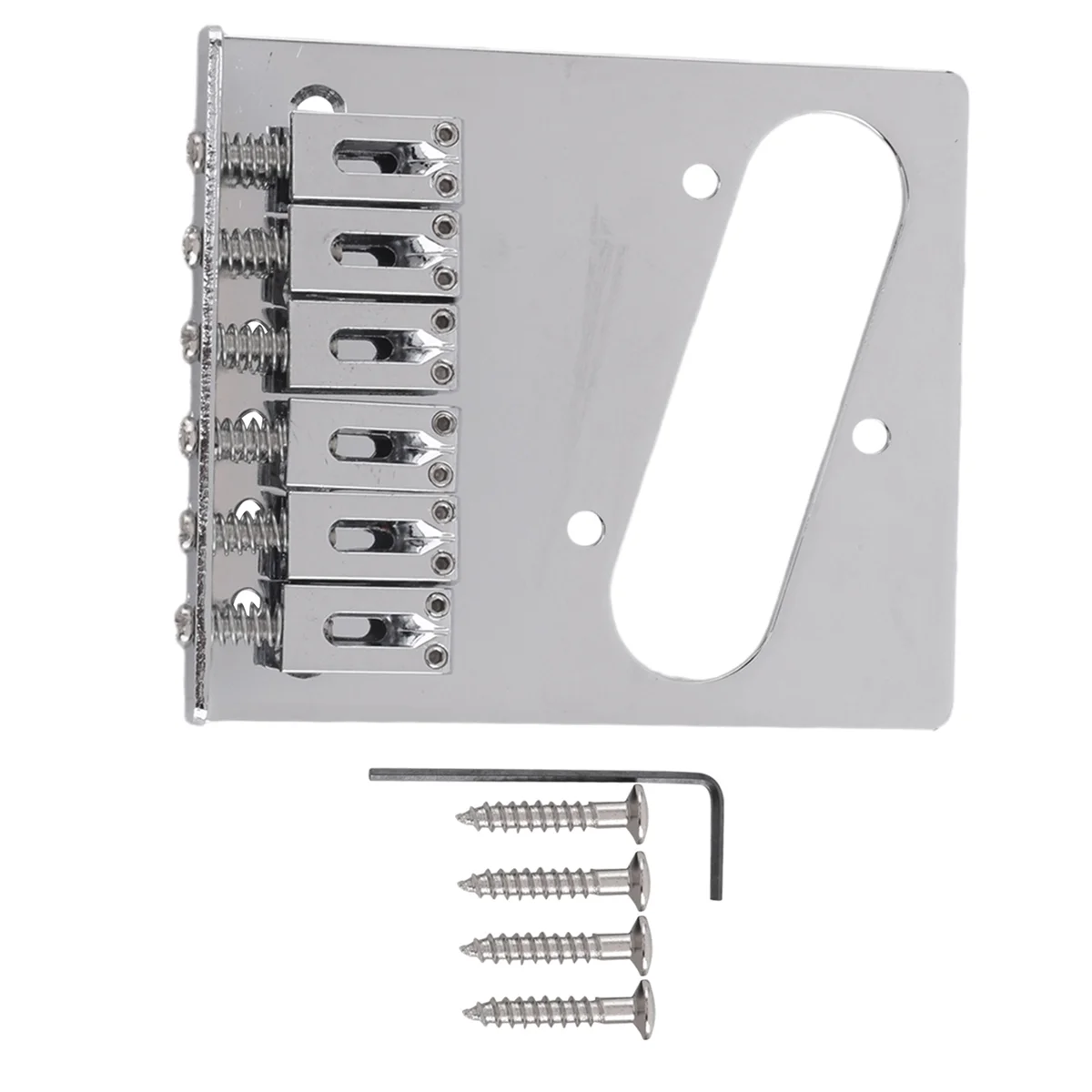 1 Set 6 Saddle Guitar Bridge Adjustable 6-Saddle Electric Guitar Bridge for Telecaster TL Guitar Black