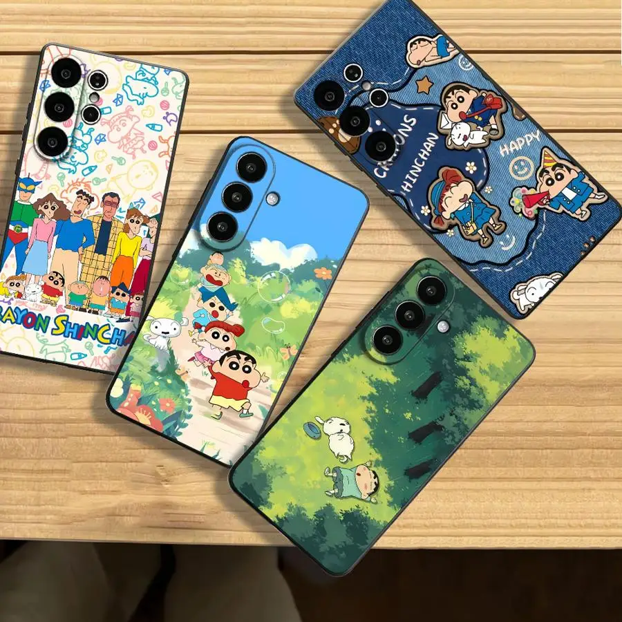 Case for Samsung Galaxy S26 Ultra Note 20 8 9 10 S21 FE S25 Plus S25+ S10 S9 S26+ S20 S23 S24 Phone Cover S24+ Family Shin-Chans