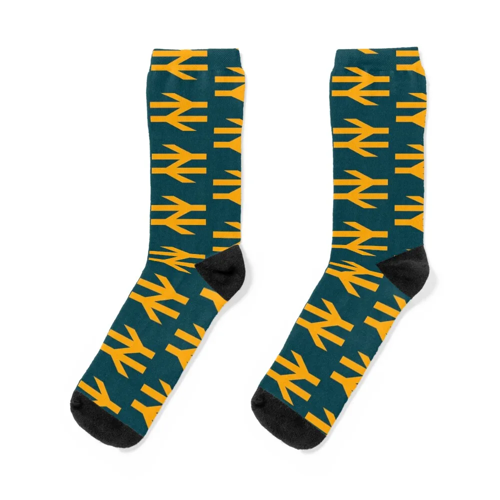 

British Rail Yellow Socks winter gifts funny gifts Hiking boots anti slip football Men Socks Luxury Brand Women's