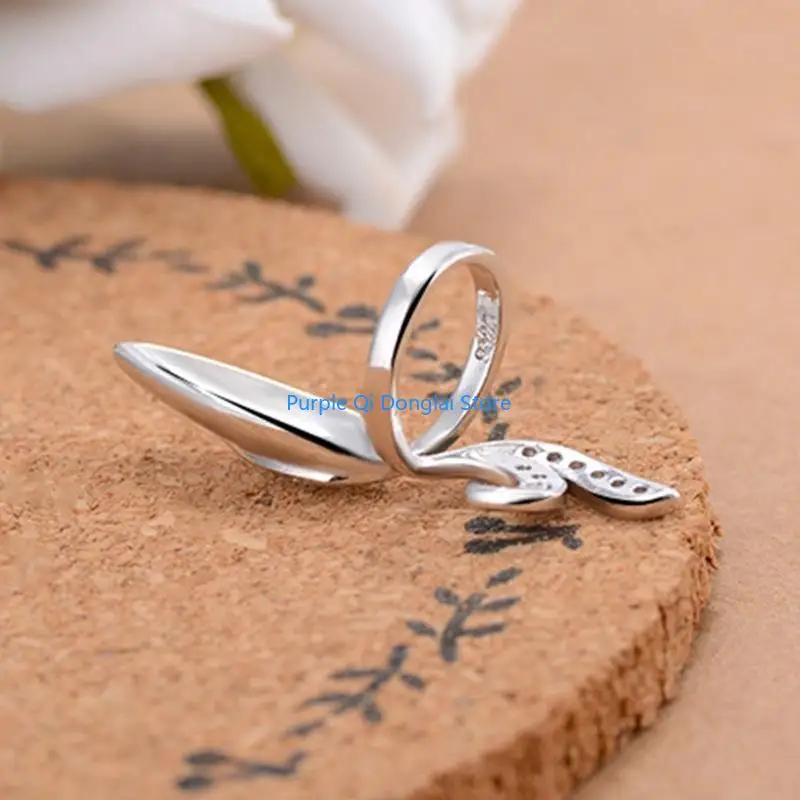 L21E Pack of 4 Elegant Open Adjustable Zircons Rings Rhinestones Fingertip Rings Jewelry Fingernail Protective Covers