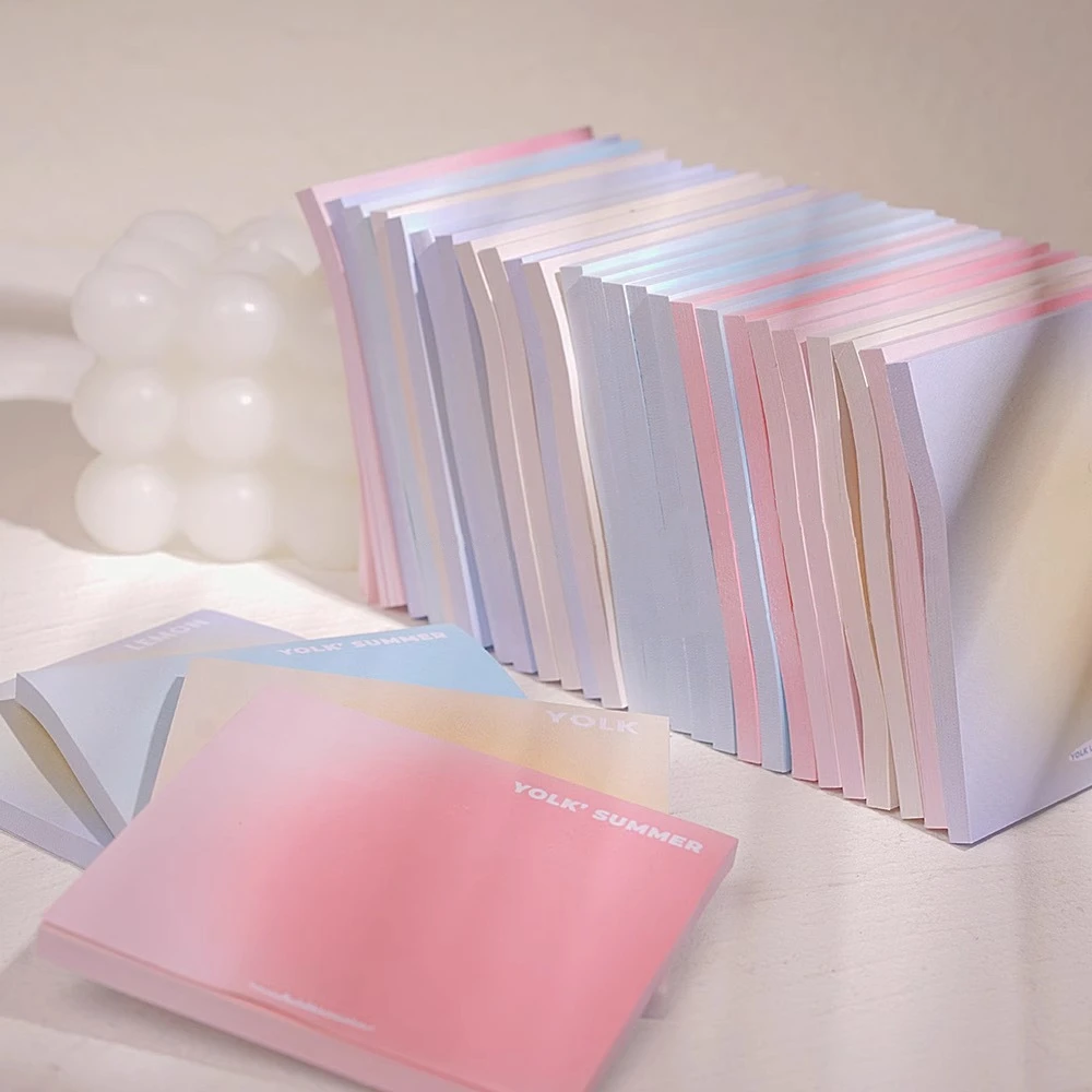 50 Sheets Gradient Sticky Notes Posits Stationery Paper Stickers Posted It Memo Notepad Notebook School Office Message Sticker