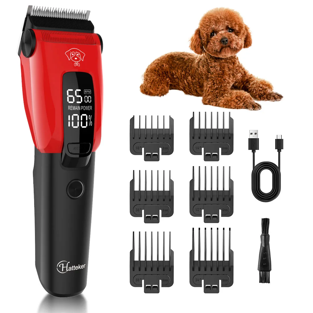 Hatteker Electric Pet Hair Clipper for Dogs And Cats Professional Pet Grooming Trimmer Kit with Adjustable Blades - view 2