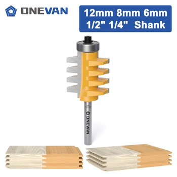 ONEVAN 指ジョイントビットルータービットルータービット 6/6.35/8/12/12.7 ミリメートルシャンク、木材木工用超硬フライスカッター