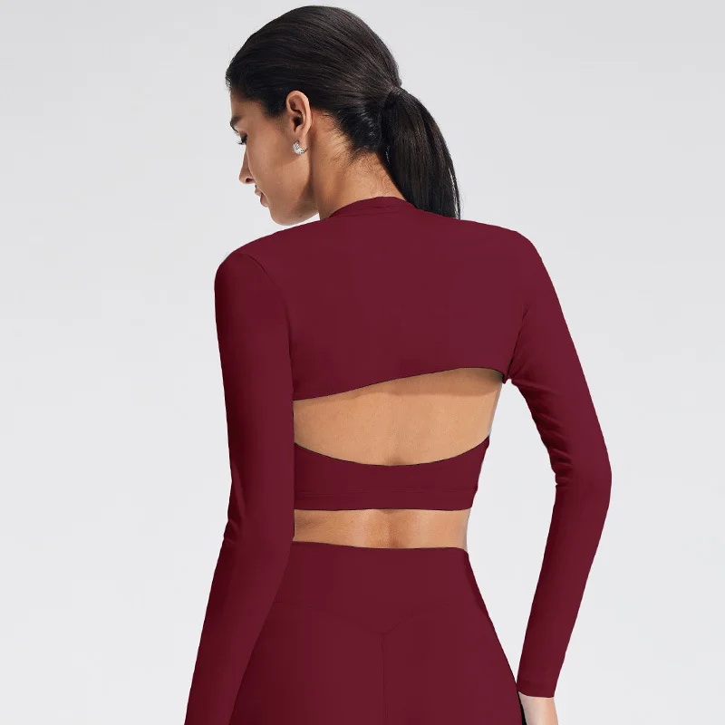 Yoga Bolero Shrug Long Sleeve Women Sheer Summer Open Cardigan Naked Feeling Workout Jacket Premium Activewear Top