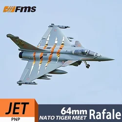 Fms 64mm Rafale V2 Simulation Model Electric Rc Avion Wing Span Fixed Wing Edf Directed Fan Remote-controlled Aircraft Model Toy