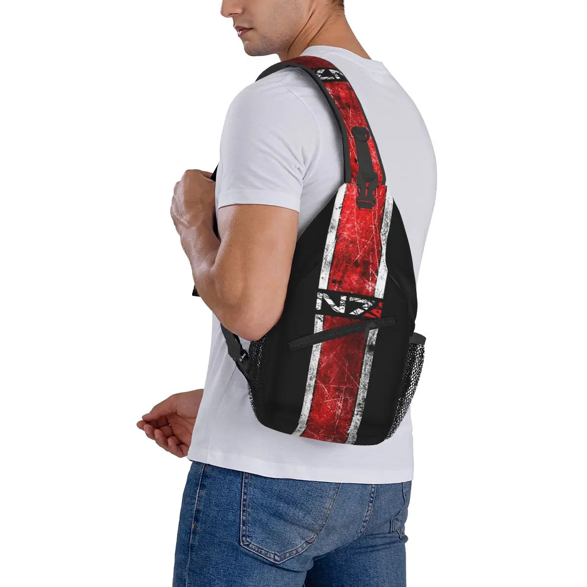 Mass Effect-N7 Sling Backpack Sling Bag Hiking Travel Chest Bag Daypack Men\'S Fashion Crossbody Backpack Shoulder Bag Pouch