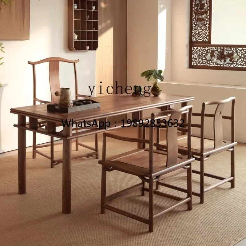 Z1 solid wood new Chinese tea table and chair combination office tea table  room furniture solid wood tea table