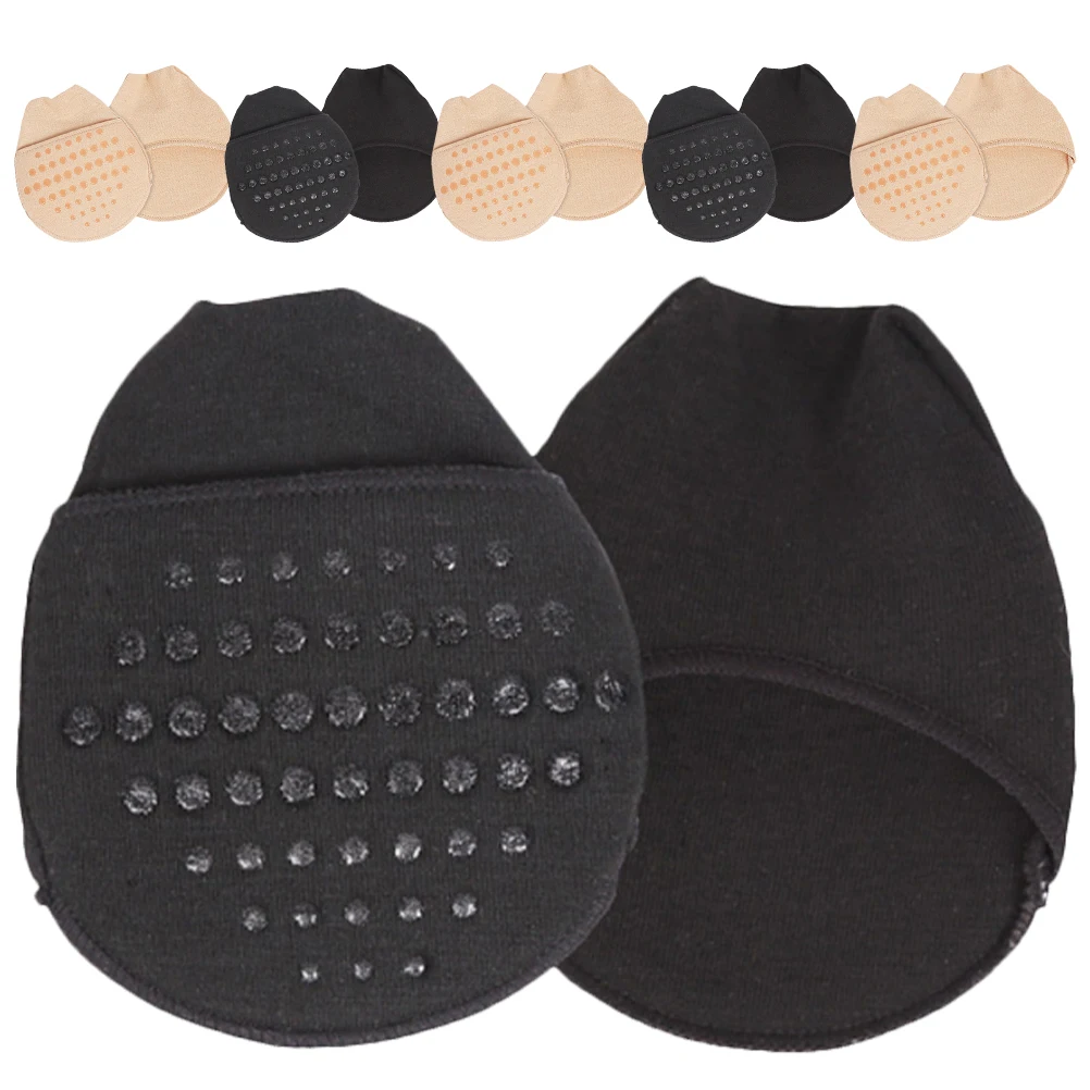 

6 Pairs Anti Slip Half Invisible Non Skid Forefoot Breathable Comfortable Women Black Skin Color Size Fits Most High Heel Socks