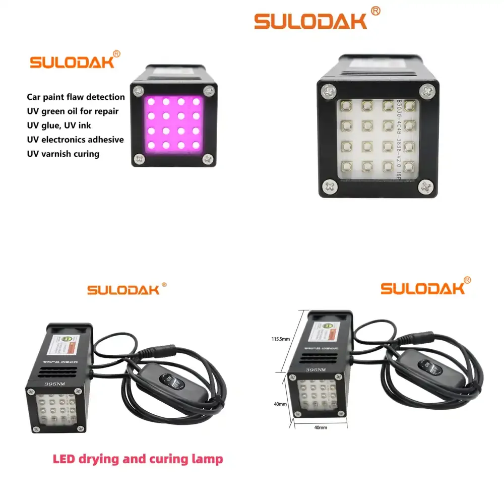48W Air-Cooled LED UV Curing Lamp 360-420 NM for Ricoh G5 G6 Inkjet Printer Pre-Drying and Shadowless Adhesive
