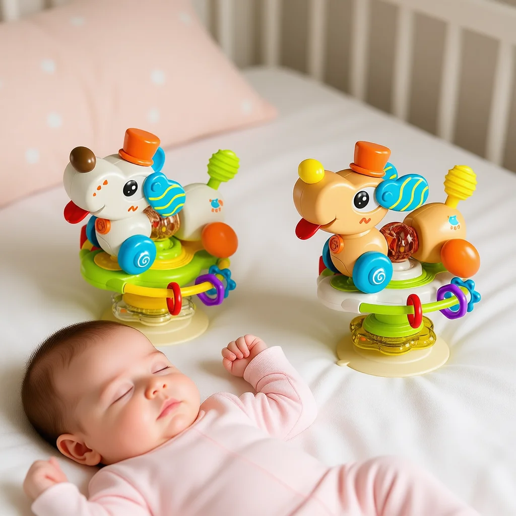 Baby Suction Steering Wheel Toy – Rotating, Detachable Design for High Chair, Fun Sensory Play & Perfect Newborn Photo Prop