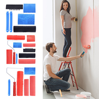 8Pcs/set Wood Graining Painting Tool Set Rubber Grain Texture Pattern Roller Wallpaper Roller Painter Wall Texture Art Painting