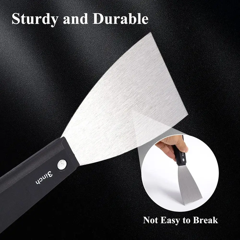 7 PCS Drywall Tools,Putty Knife,Paint Scraper Tool with Storage Bag,Stainless Steel Putty Knife Set,Drywall Scraper Spackle Tapi