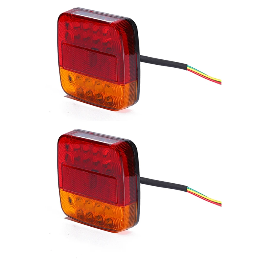 2Pcs General Purpose LED Car Trailer Truck Tail Lights Stop Turn Signal