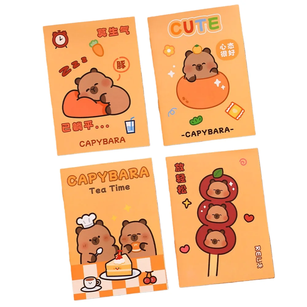 Leuke Capybara Mini Draagbaar Kladblok Kantooragenda Cartoon Klein Briefpapier Studentennotitieboekje Beloningscadeau voor kinderen - afbeelding 2