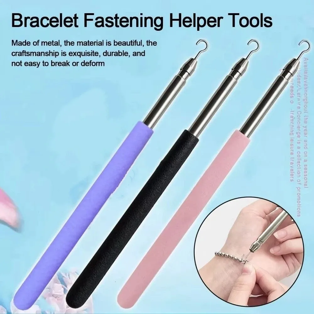 Stainless Help Wear Bracelet Tool Labor-saving Retractable Bracelet Fastener Helper Solid Color Small Assist