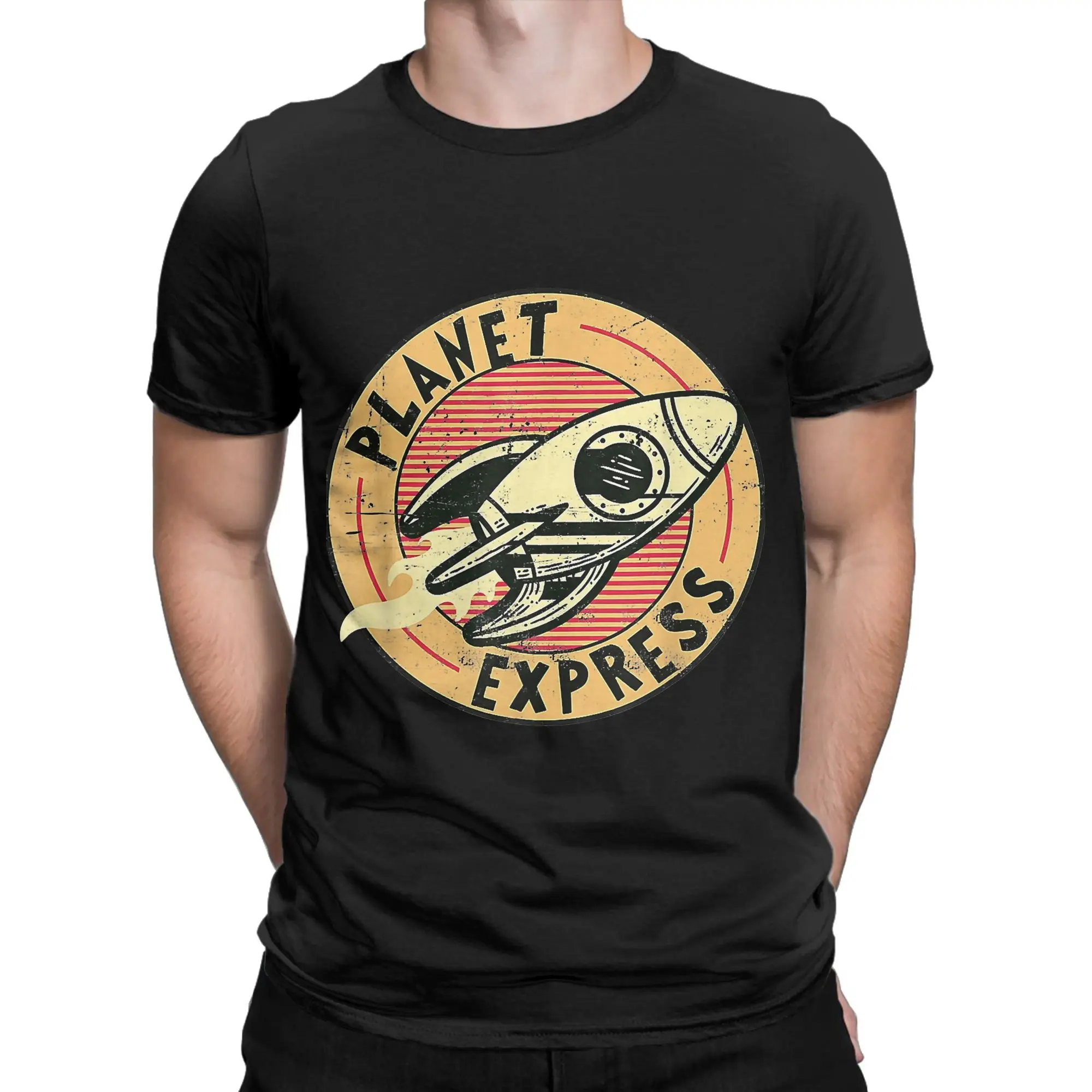 Men T-Shirt F-Futuramas Novelty Cotton Tees Short Sleeve Planets Express  T Shirt Round Neck Clothes Party