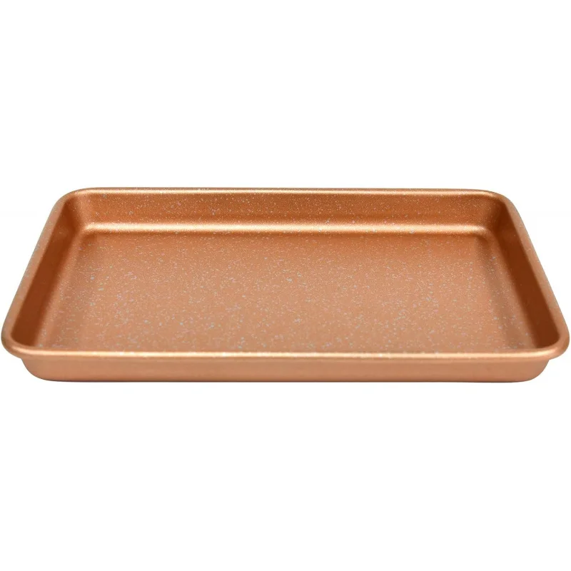 Rose Gold 9 x 6 x 0.75-Inch Toaster Oven Ultimate Series Commercial Weight Ceramic Non-Stick Coating Baking Pan