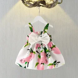 Robe d'été à imprimé citron pour bébé fille, tenue de baptême pour nouveau-né, tenue d'anniversaire