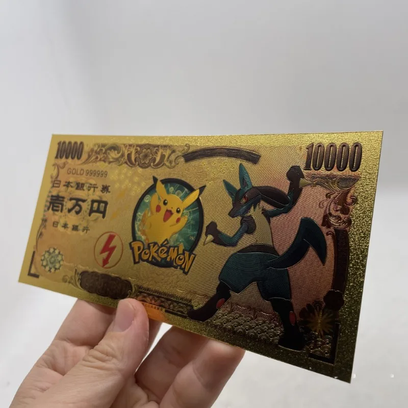 Pokemon Pikachu Cartoon Plastics Paper Currency Anime Action Figures Anime Toy Decoration Children Birthday Gift Christmas Gifts